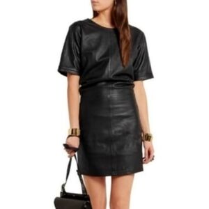 NWT Frame Denim Black Buttery Soft Lamb Leather Dress